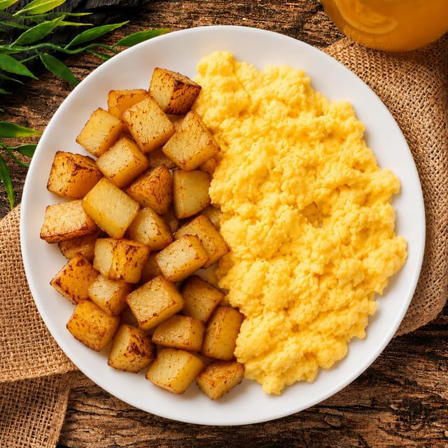 Scrambled Eggs W/Potatoes.